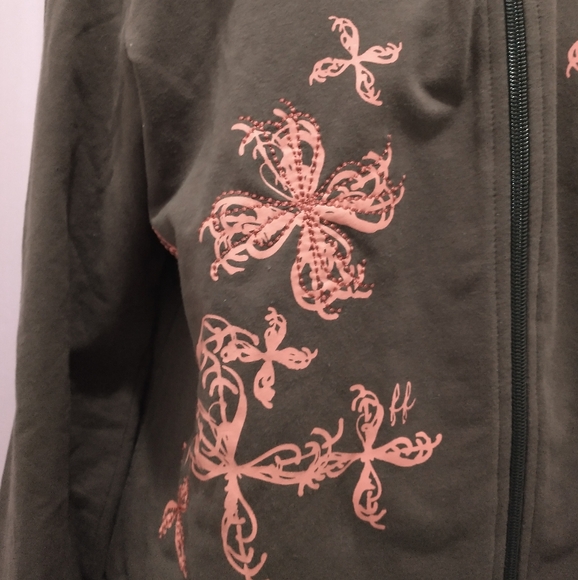 Y2K Brown Floral Oversized Hoodie (Medium) - Picture 4 of 6